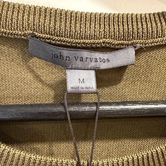John Varvatos Khaki Long Sleeve Tee - Picture 3 of 5